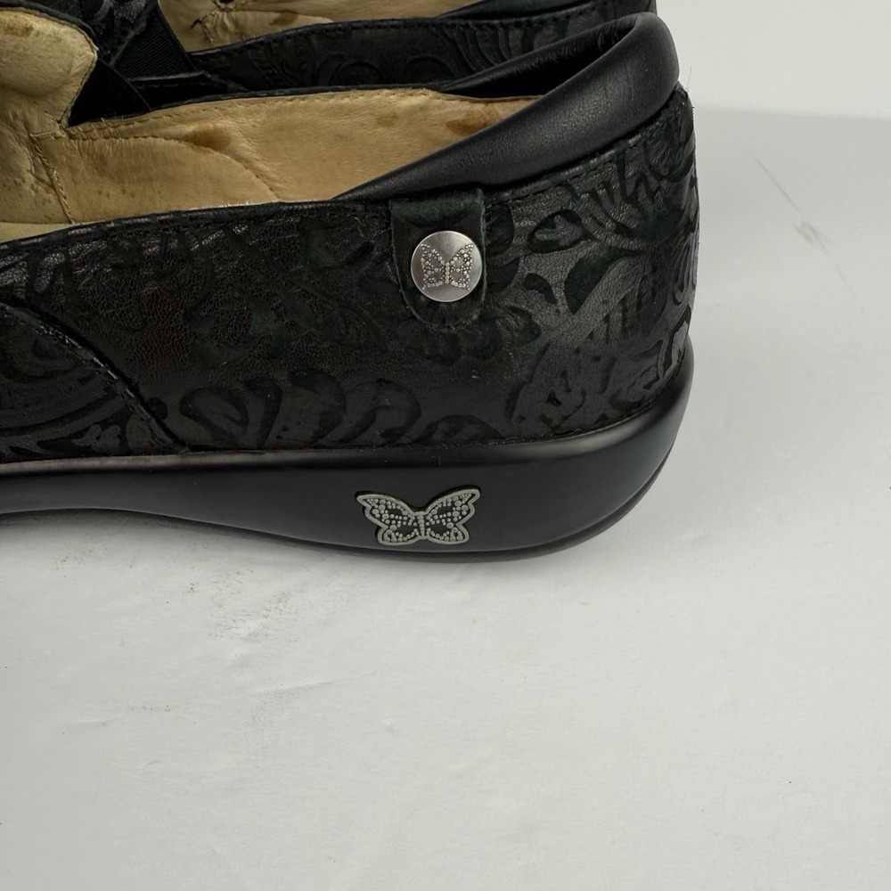 Alegria Keli KEL-431 Women Embossed Paisley Black Leather Clog Shoes 41 / 10.5 - Picture 4 of 11